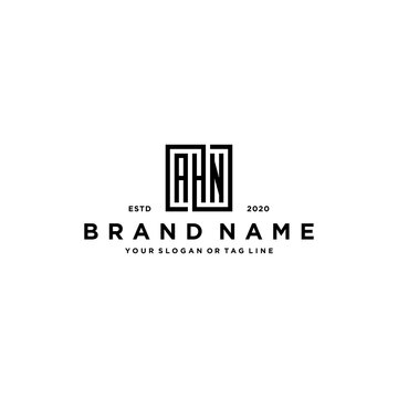 letter AHN square logo design vector