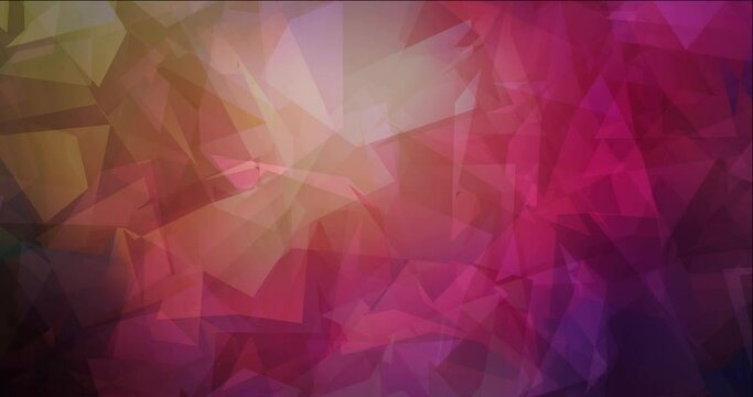 4K looping dark pink, yellow polygonal video footage. Holographic abstract video with gradient. Design for presentations. 4096 x 2160, 30 fps. Codec Photo JPEG.