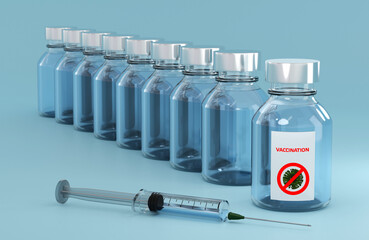 Vaccination Medical Healthcare concept of virtual screen. Modern medicine.