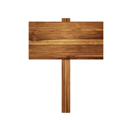 Wooden sign isolated on white