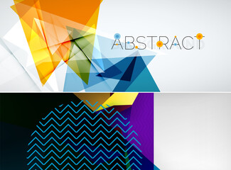 Set of vector geometric backgrounds. Vector illustration for covers, banners, flyers and posters and other designs