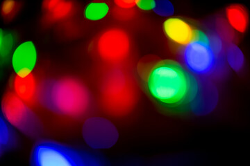 abstract christmas lights, christmas lights, bokeh lights colourful in the dark