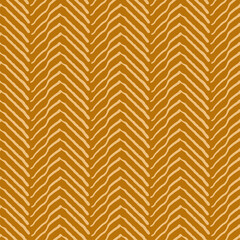 Vector chevron abstract pattern with hand-drawn lines on a yellow background. Simple seamless illustration for wallpaper, wrapping paper, fabric design