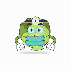 The Cabbage mascot character becomes a doctor. vector illustration