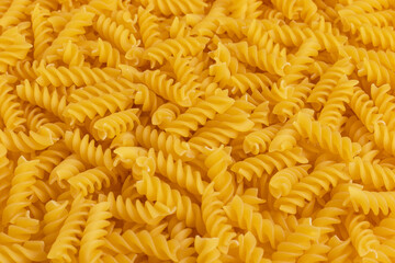 Italian pasta fusilli. Full Frame photo.