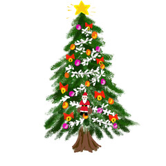 christmas tree isolated on white