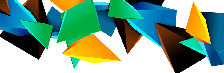 Triangle mosaic abstract background, 3d triangular low poly shapes. Geometric vector illustration for covers, banners, flyers and posters and other