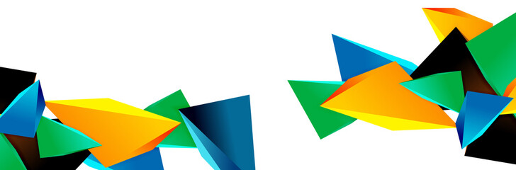 Triangle mosaic abstract background, 3d triangular low poly shapes. Geometric vector illustration for covers, banners, flyers and posters and other