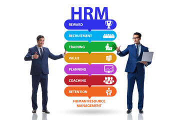 HRM - Human resource management concept with businessman