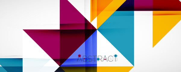 Geometric abstract background. Techno color triangle shapes. Vector illustration for covers, banners, flyers and posters and other designs