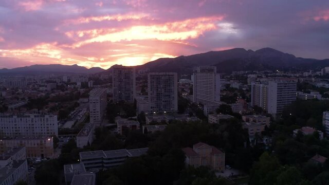 Marseille city is waking up early morning