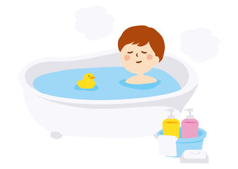 お風呂に入る男の子