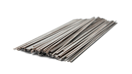 Uncooked spaghetti on white background