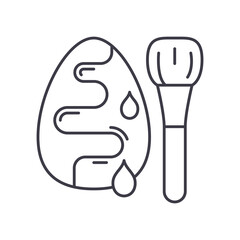 Painted egg icon, linear isolated illustration, thin line vector, web design sign, outline concept symbol with editable stroke on white background.