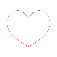 Hand drawn red dash heart on white background. Vector illustration. Scribble vector heart. Love concept for Valentine's Day