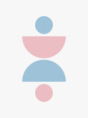 Modern Poster Art. Abstract Wall Art. Digital Interior Decoration Art with Grunge texture.