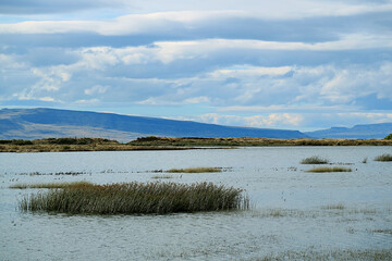 Lake Argentino or Lago Argentino under the Cloudy Sky of El Calafate, Patagonia, Argentina, South...