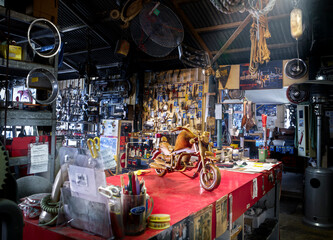 Inside workshop of Broken Spoke Saloon