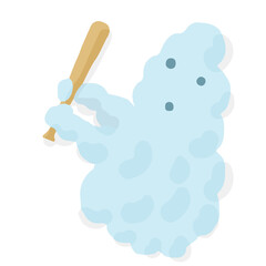 Baseball Batter 08 Cumulonimbus; Hand drawn vector illustration like woodblock print