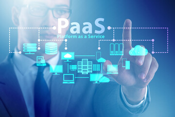 Businessman in platform as a service concept