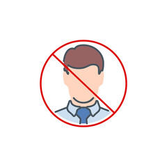 No Face Mask, No Entry Wrong and Right Wear red line Icon banner isolated on white background. No entry without face mask sign. Coronavirus covid19 prevention creative illustration banner.