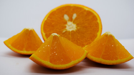 Fototapeta na wymiar orange on a plate