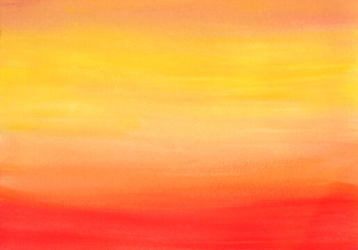Abstract watercolor background. Gradient orange-yellow-soft pink hand-painted. Smooth color transition.