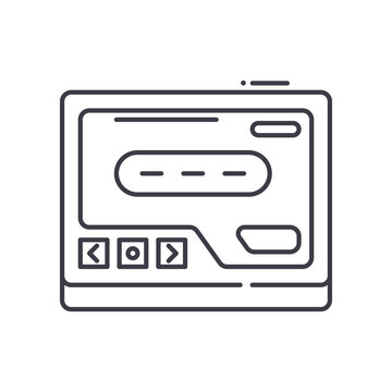 recommend clip art: Pager icon, linear isolated illustration, thin line vector, web design sign, outline concept symbol with editable stroke on white background.