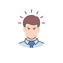 headaches Signs and symptoms Coronavirus single line icon isolated on white. Perfect outline symbol symptoms Covid 19 pandemic banner. diagnostic design element severe headache with editable Stroke