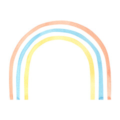 Watercolor multicolored rainbow on white background.Watercolour illustration for print,greeting card