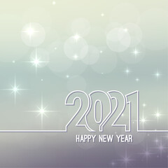 Abstract blurred vector background with sparkle stars and glint. Happy New Year 2021.