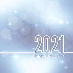Abstract blurred vector background with sparkle stars and glint. Happy New Year 2021.