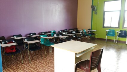 empty class room because covit-19