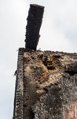 Fragment of a burnt-out house