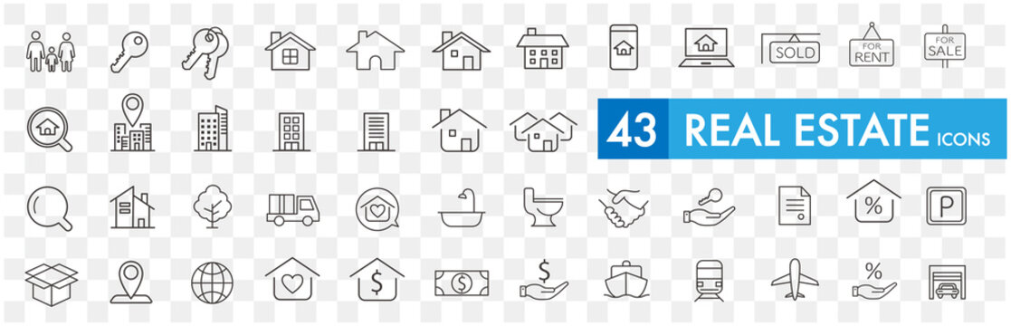 Real Estate icons collection vector