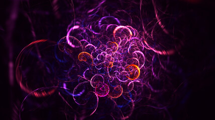 3D rendering abstract colorful fractal light background