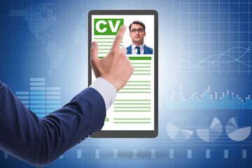 Recruitment and employment concept with cv