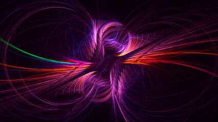 3D rendering abstract colorful fractal light background