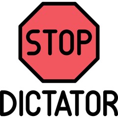 Stop dictator icon, Protest related vector