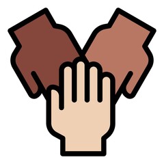 Obraz premium Collabrolate of hands icon, Protest related vector