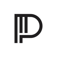 MP letter logo, PM letter logo design vector