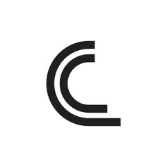CC letter logo design vector