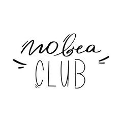 Line freehand kawaii no bra text lettering. Doodle outline black digital art. Print for blog, advertising, web post, letter, clothing, t-shirt, femenism movement