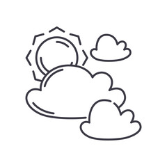 Overcast icon, linear isolated illustration, thin line vector, web design sign, outline concept symbol with editable stroke on white background.