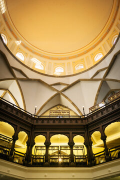 Yellow dome in ceiling of Prince of Wales Museum - Chhatrapati Shavaji Maharaj Vastu