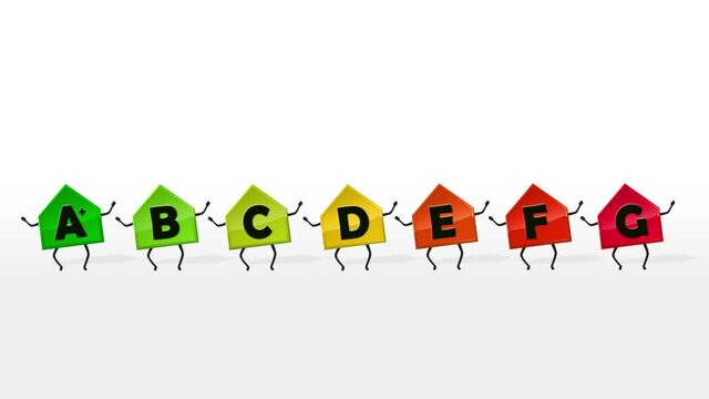 Energy efficiency house animation character