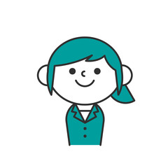 ビジネス　スーツ　上半身　シンプル　女性