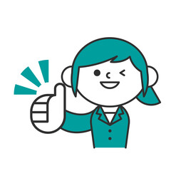 ビジネス　スーツ　上半身　シンプル　女性　サムズアップ　グッド