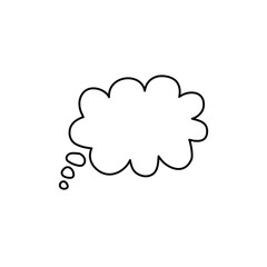 Hand Drawn Speech or think bubble, empty communication cloud. Vector design element.