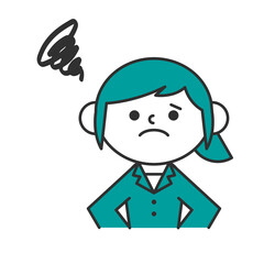 ビジネス　スーツ　上半身　シンプル　女性　不満　不安　困惑